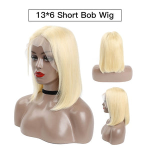 150% Density  Short Bob Blonde Human Hair Wig