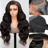 Bye Bye Knots Glueless Human Hair Wig - 6x4 HD Lace Closure, Pre-Plucked & Cut, 180% Density Body Wave, Put On & Go Wig for, Easy Hair Replacement | Natural Looking Hairline | Full Luxurious Hair