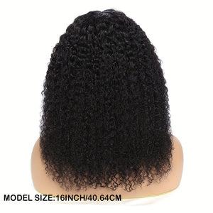 Afua Kinky Curly Lace Front Wigs Human Hair 4x4x1 Lace Closure Wigs 180% Density Kinky Curly Wigs with Brazilian Remy Hair Unprocessed Virgin Hair Wig Natural Color