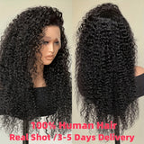 13x4 Deep Wave Lace Front Wigs Human Hair Deep Wave Curly Wig HD Lace Frontal Wigs Human Hair Pre Plucked Bleached Knots With Baby Hair Natural Color 200%