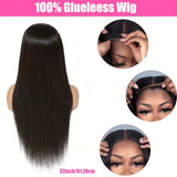 Long 13x6 Glueless Wig Long Straight Wig Human Hair Wig 13x6 Lace Front Human Hair Wig For Women Pre Plucked Natural Hairline With Baby Hair 180% Density