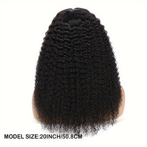 Afua Kinky Curly Lace Front Wigs Human Hair 4x4x1 Lace Closure Wigs 180% Density Kinky Curly Wigs with Brazilian Remy Hair Unprocessed Virgin Hair Wig Natural Color