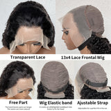 13x4 Deep Wave Lace Front Wigs Human Hair Deep Wave Curly Wig HD Lace Frontal Wigs Human Hair Pre Plucked Bleached Knots With Baby Hair Natural Color 200%