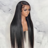 13x4 HD Lace Front Wig Virgin Human Hair 12A 180 Density Straight Pre-Plucked with Baby Hair Natural Black - Breathable Transparent Lace Frontal Wig for, Fashion Accessory, Sleek Hairstyle