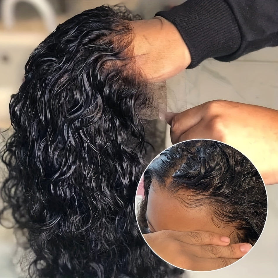 13x4 Lace Front Human Hair Wig Glueless Wear & Go Deep Wave Curly Bob Wig 150% Density 10-16 Inch for, Short Hair Wig, Stylish Hair Accessory