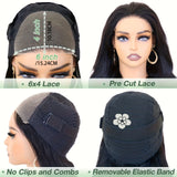 Bye Bye Knots Glueless Human Hair Wig - 6x4 HD Lace Closure, Pre-Plucked & Cut, 180% Density Body Wave, Put On & Go Wig for, Easy Hair Replacement | Natural Looking Hairline | Full Luxurious Hair