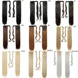 S-noilite Synthetic Women Drawstring Long Straight Hair Extensions Piece clip in Wrap Around Ponytail Multi-Colors Real Natural