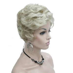 StrongBeauty Women's Wigs Blond Fluffy Naturally Curly Short Synthetic Hair Wig