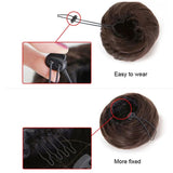 Synthetic Adjustable Hair Scrunchie Straight Chignons Hair Natural Fake Hair Bun Straight Drawstring Hair Ponytails Extensions