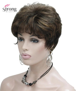 Lady Women Short Wave Syntheic Hair Wig Blonde with Highlights Full wigs Color For choose