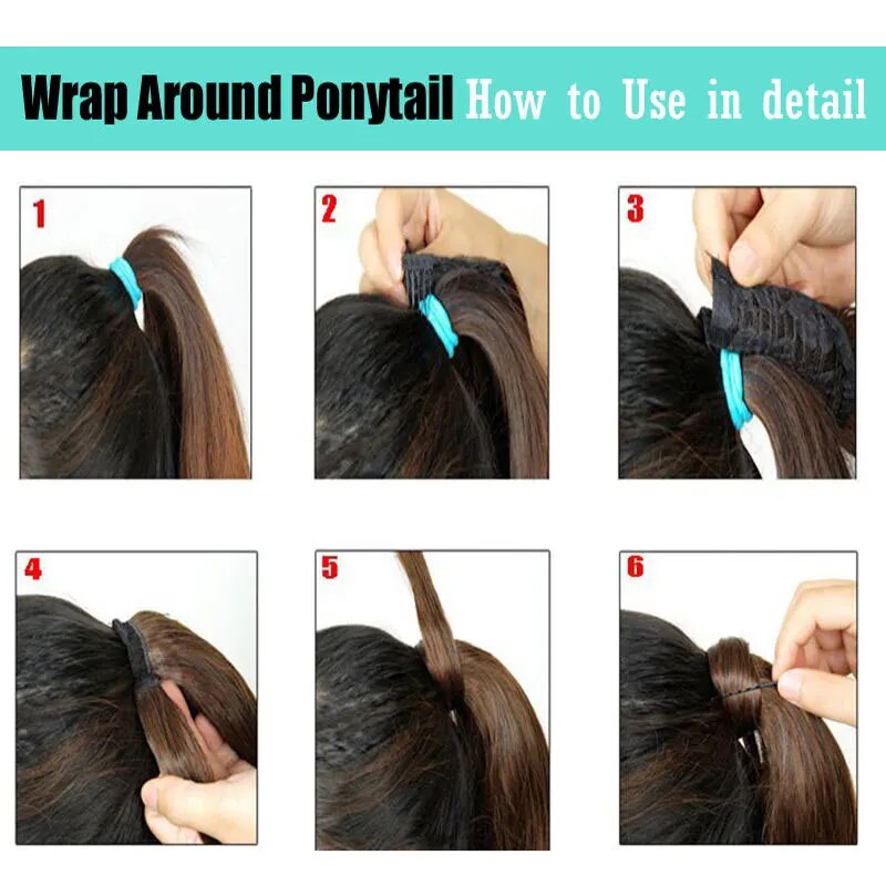 S-noilite Synthetic Women Drawstring Long Straight Hair Extensions Piece clip in Wrap Around Ponytail Multi-Colors Real Natural