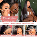 Hd Lace Frontal Wig 13x6 13x4 Lace Front Wig Human Hair 40Inch Bone Straight Transparent 360 Full Lace Human Hair Wigs for Women