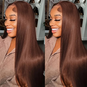 Chocolate Brown Lace Front Wig 13x4 Brown Wig Lace Front Wig for Women 13x4 13x6 lace Human Hair Wig for Daily Wear 40 46 inches