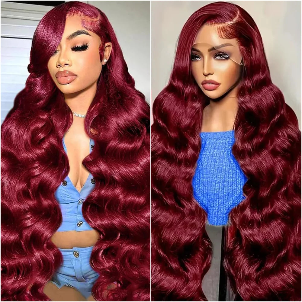 Raquel 99J Body Wave wigs 13x4 13x6 HD Lace Frontal 200 Density