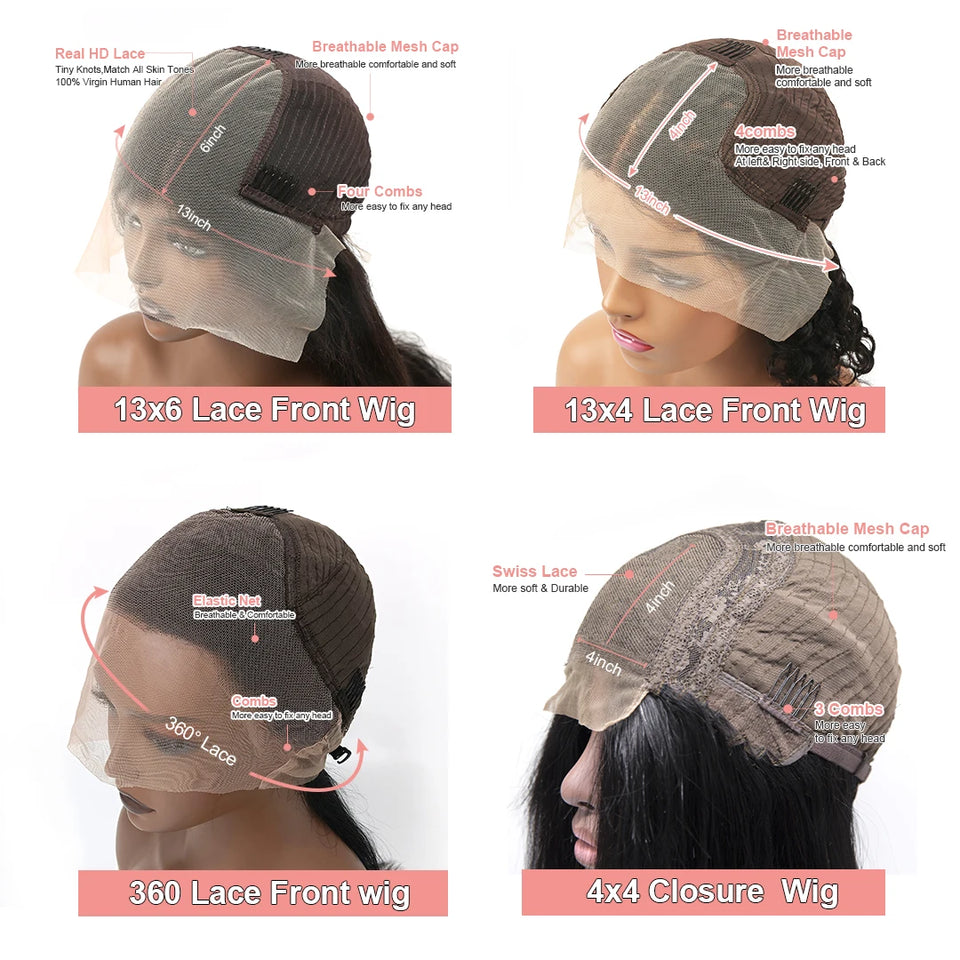 Hd Lace Frontal Wig 13x6 13x4 Lace Front Wig Human Hair 40Inch Bone Straight Transparent 360 Full Lace Human Hair Wigs for Women