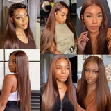 Chocolate Brown Lace Front Wig 13x4 Brown Wig Lace Front Wig for Women 13x4 13x6 lace Human Hair Wig for Daily Wear 40 46 inches