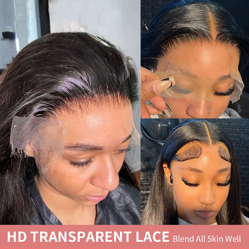 Hd Lace Frontal Wig 13x6 13x4 Lace Front Wig Human Hair 40Inch Bone Straight Transparent 360 Full Lace Human Hair Wigs for Women