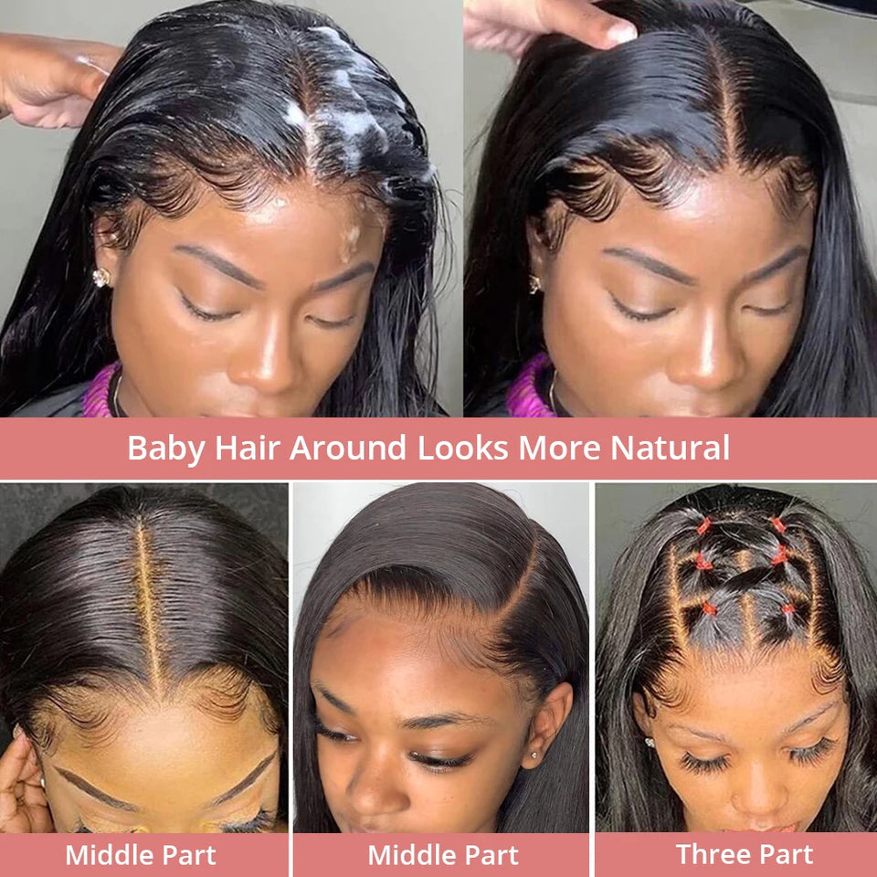 Hd Lace Frontal Wig 13x6 13x4 Lace Front Wig Human Hair 40Inch Bone Straight Transparent 360 Full Lace Human Hair Wigs for Women