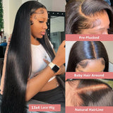 Hd Lace Frontal Wig 13x6 13x4 Lace Front Wig Human Hair 40Inch Bone Straight Transparent 360 Full Lace Human Hair Wigs for Women
