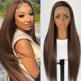 Chocolate Brown Lace Front Wig 13x4 Brown Wig Lace Front Wig for Women 13x4 13x6 lace Human Hair Wig for Daily Wear 40 46 inches