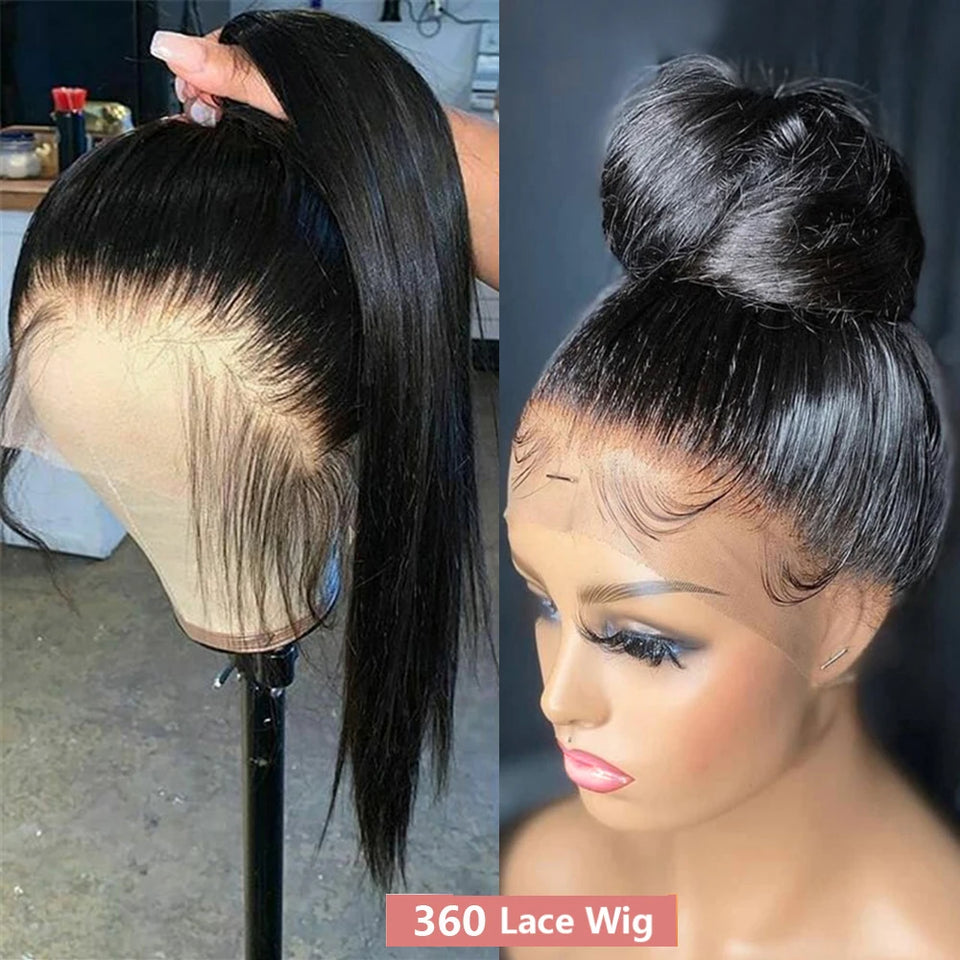 Hd Lace Frontal Wig 13x6 13x4 Lace Front Wig Human Hair 40Inch Bone Straight Transparent 360 Full Lace Human Hair Wigs for Women