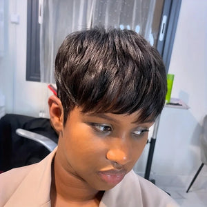 Elinam Layered Short Pixie Cut Brazilian Hair