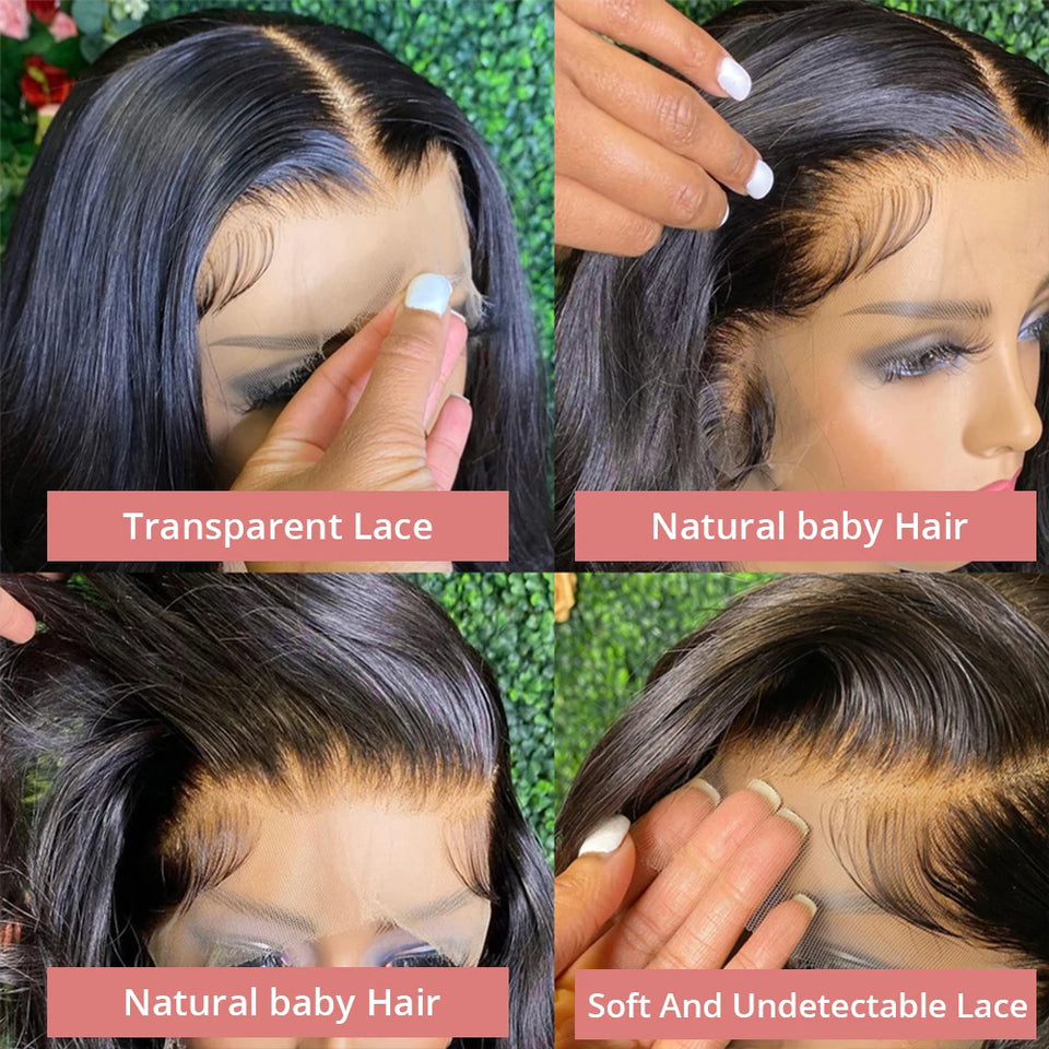 Hd Lace Frontal Wig 13x6 13x4 Lace Front Wig Human Hair 40Inch Bone Straight Transparent 360 Full Lace Human Hair Wigs for Women