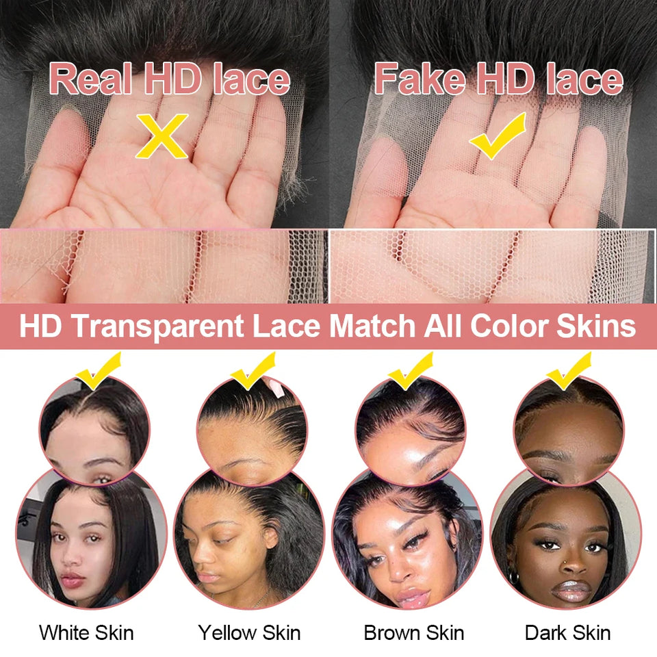 Hd Lace Frontal Wig 13x6 13x4 Lace Front Wig Human Hair 40Inch Bone Straight Transparent 360 Full Lace Human Hair Wigs for Women