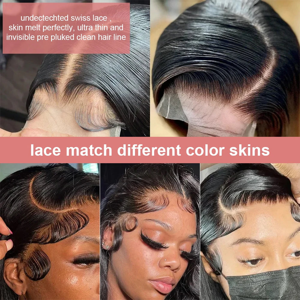 Hd Lace Frontal Wig 13x6 13x4 Lace Front Wig Human Hair 40Inch Bone Straight Transparent 360 Full Lace Human Hair Wigs for Women