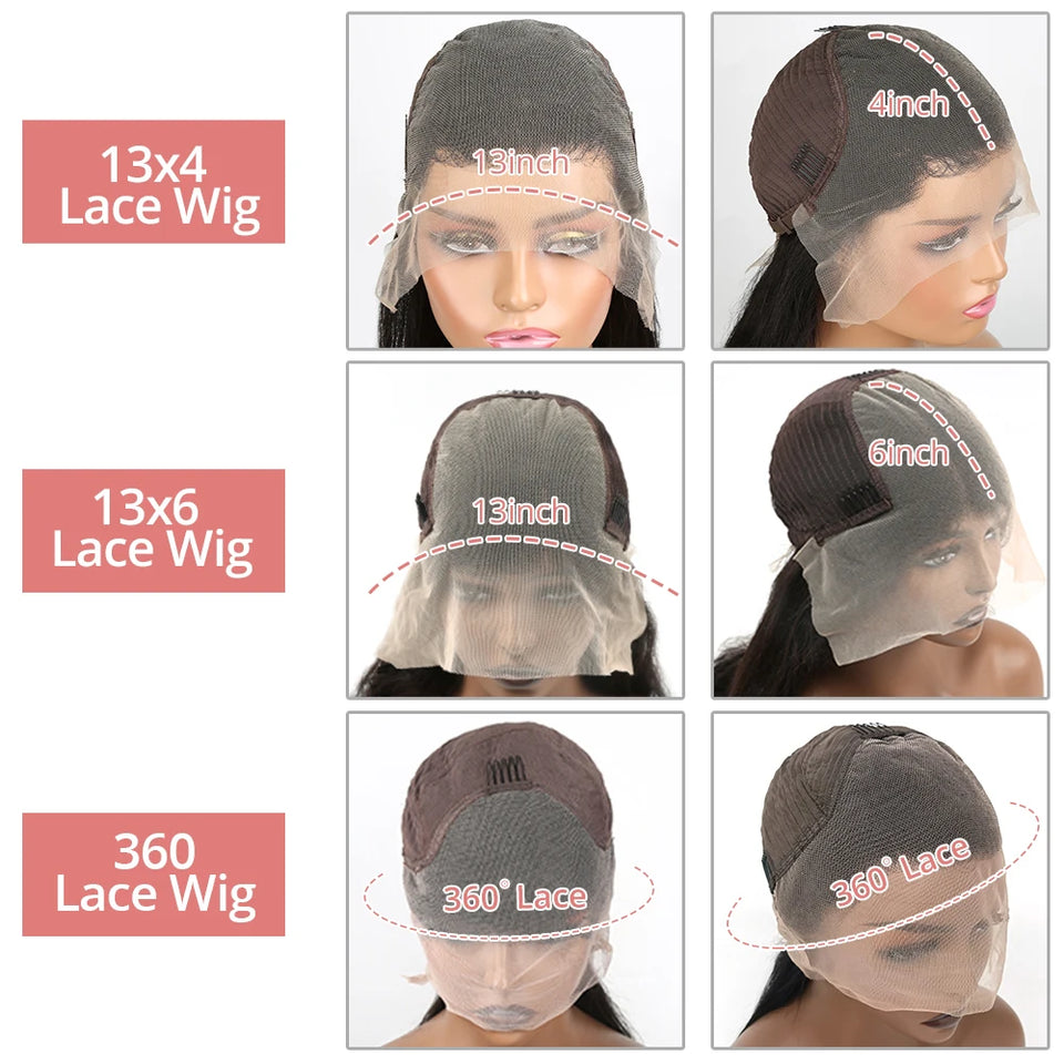Hd Lace Frontal Wig 13x6 13x4 Lace Front Wig Human Hair 40Inch Bone Straight Transparent 360 Full Lace Human Hair Wigs for Women