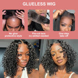 250 Density Curly Short Bob Wig Glueless Wig Human Hair Brazilian Deep Wave 13x4 13X6 HD Lace Frontal Human Hair Wig For Women