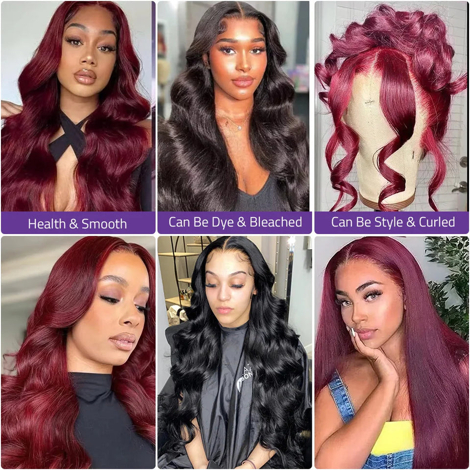 Raquel 99J Body Wave wigs 13x4 13x6 HD Lace Frontal 200 Density