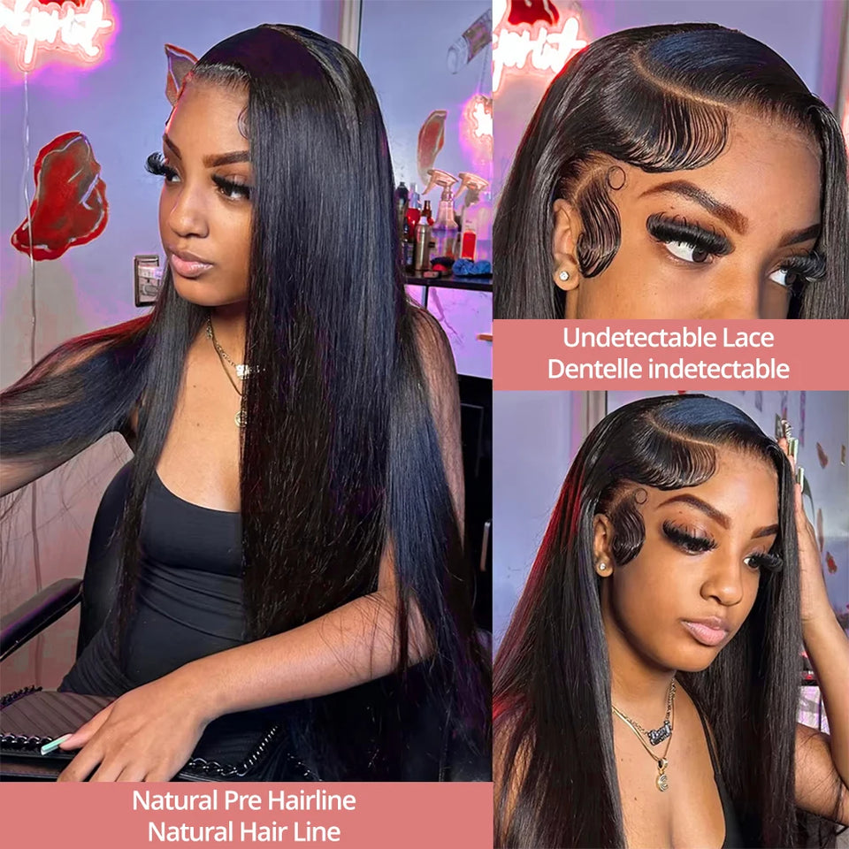 Hd Lace Frontal Wig 13x6 13x4 Lace Front Wig Human Hair 40Inch Bone Straight Transparent 360 Full Lace Human Hair Wigs for Women