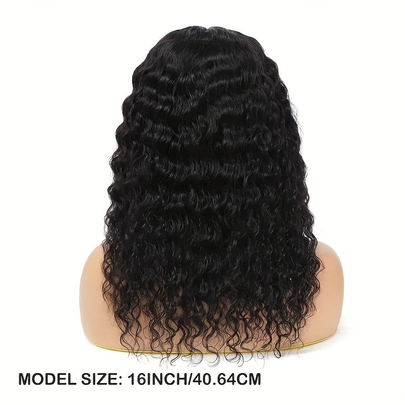 13x4 Deep Wave Lace Front Wigs Human Hair Deep Wave Curly Wig HD Lace Frontal Wigs Human Hair Pre Plucked Bleached Knots With Baby Hair Natural Color 200%