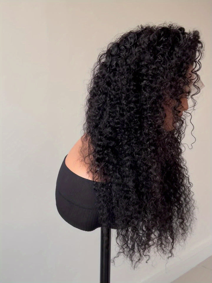 13x4 Deep Wave Lace Front Wigs Human Hair Deep Wave Curly Wig HD Lace Frontal Wigs Human Hair Pre Plucked Bleached Knots With Baby Hair Natural Color 200%