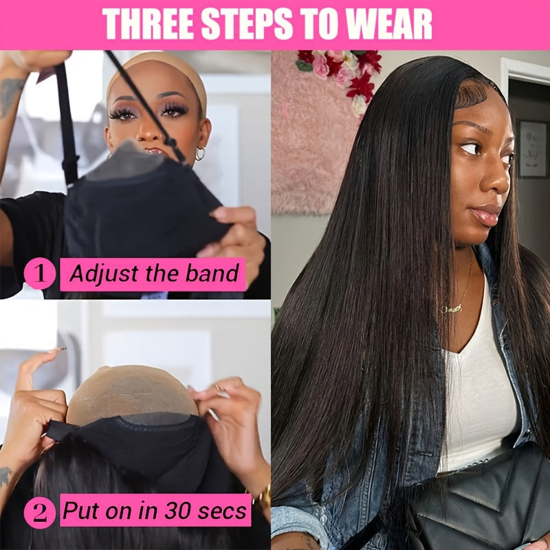 Long 13x6 Glueless Wig Long Straight Wig Human Hair Wig 13x6 Lace Front Human Hair Wig For Women Pre Plucked Natural Hairline With Baby Hair 180% Density