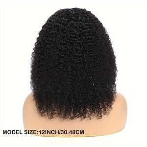 Afua Kinky Curly Lace Front Wigs Human Hair 4x4x1 Lace Closure Wigs 180% Density Kinky Curly Wigs with Brazilian Remy Hair Unprocessed Virgin Hair Wig Natural Color