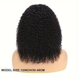 Afua Kinky Curly Lace Front Wigs Human Hair 4x4x1 Lace Closure Wigs 180% Density Kinky Curly Wigs with Brazilian Remy Hair Unprocessed Virgin Hair Wig Natural Color