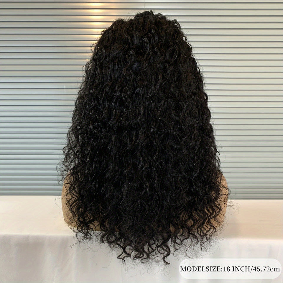 13x4 Deep Wave Lace Front Wigs Human Hair Deep Wave Curly Wig HD Lace Frontal Wigs Human Hair Pre Plucked Bleached Knots With Baby Hair Natural Color 200%