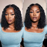 13x4 Lace Front Human Hair Wig Glueless Wear & Go Deep Wave Curly Bob Wig 150% Density 10-16 Inch for, Short Hair Wig, Stylish Hair Accessory