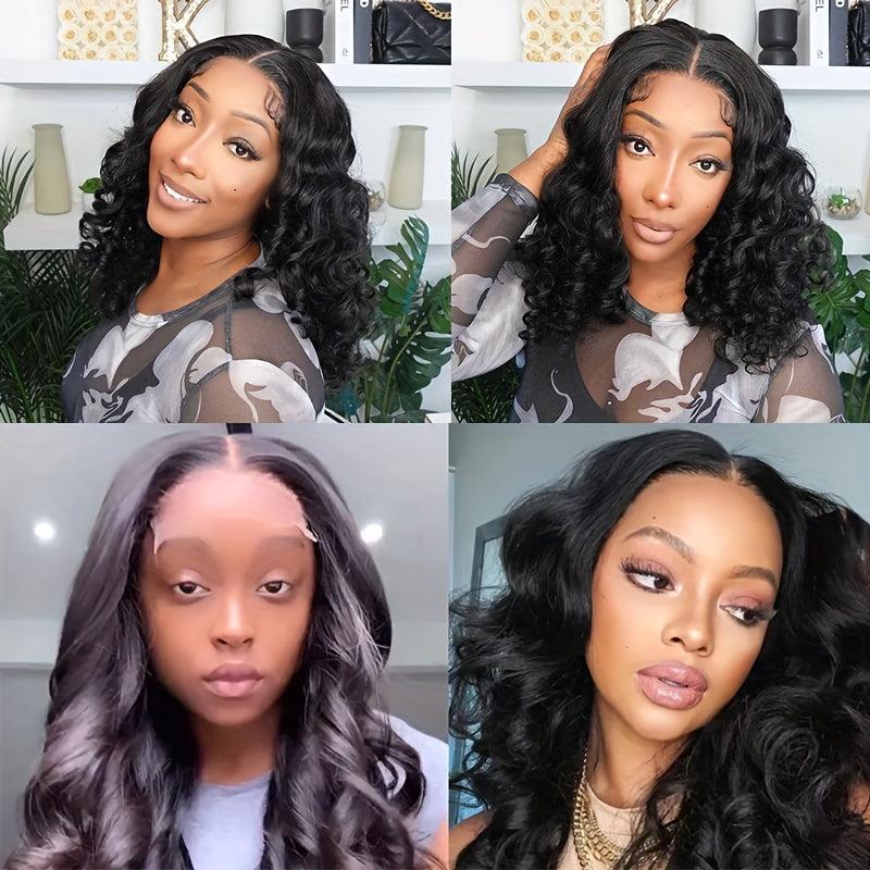 Brazilian Virgin 180% Density Bouncy Curly Human Hair Wig - 13x4 Lace Front Natural Hairline Spiral Curls Lace Frontal for Black Women
