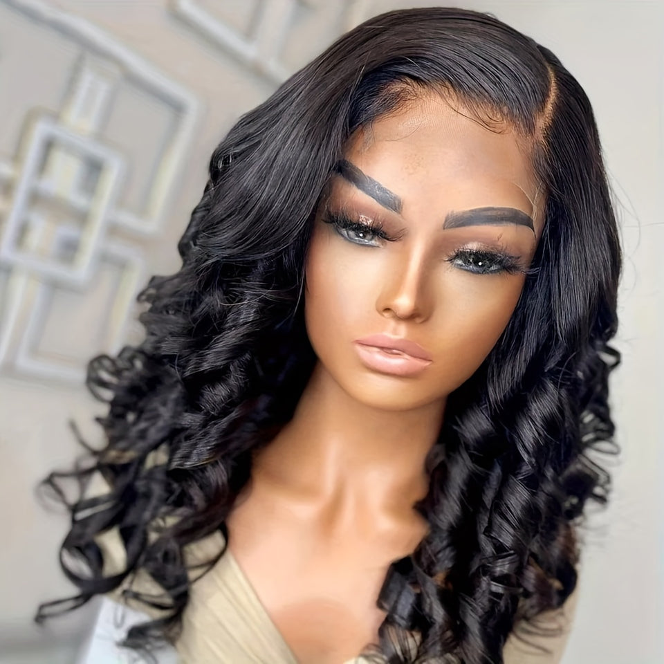 Brazilian Virgin 180% Density Bouncy Curly Human Hair Wig - 13x4 Lace Front Natural Hairline Spiral Curls Lace Frontal for Black Women