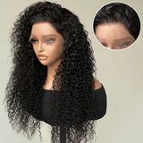 13x4 Deep Wave Lace Front Wigs Human Hair Deep Wave Curly Wig HD Lace Frontal Wigs Human Hair Pre Plucked Bleached Knots With Baby Hair Natural Color 200%