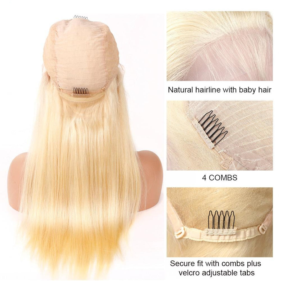 Blonde Lace Front Wig Brazilian Straight 13x4 Lace Front Human Hair Wigs