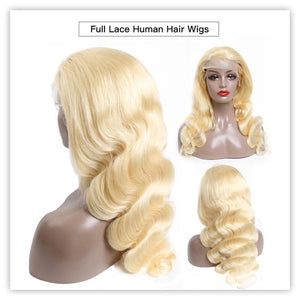 Honey Blonde Pre Plucked Full Lace Human Hair Wigs