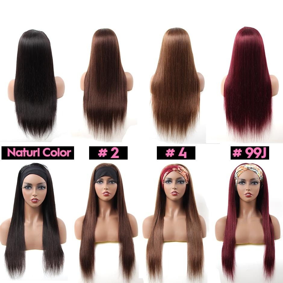 Straight Headband Wig Human Hair Wigs 180% Density Brazilian Straight Hair Wig Full Machine Made Wig For Black Women