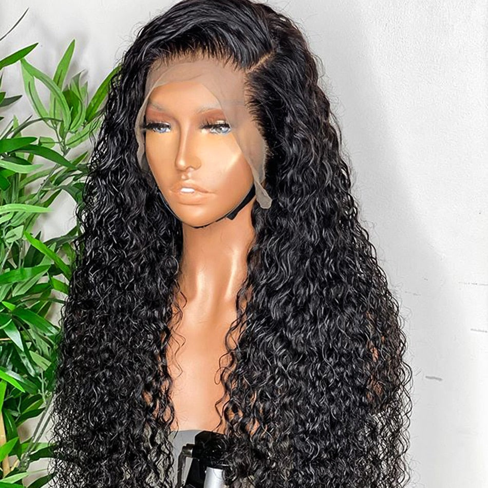 30 32 Inch Curly Human Hair Deep Wave Frontal Wigs For Black Women Brazilian 13x4 HD Wet And Wavy Water Wave Lace Front Wig