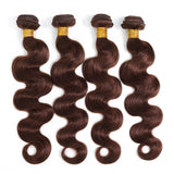 Brazilian Body Wave Hair Bundles 100% Human Hair Weave Natural Color #4 Brown Remy Hair Extension 1/3/4pcs Colored Weaving