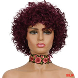 Colored Short Afro Loose Curly Bob Human Hair Wigs For Women Natural Glueless Brazilian Remy Machine Made Blonde Red Wig