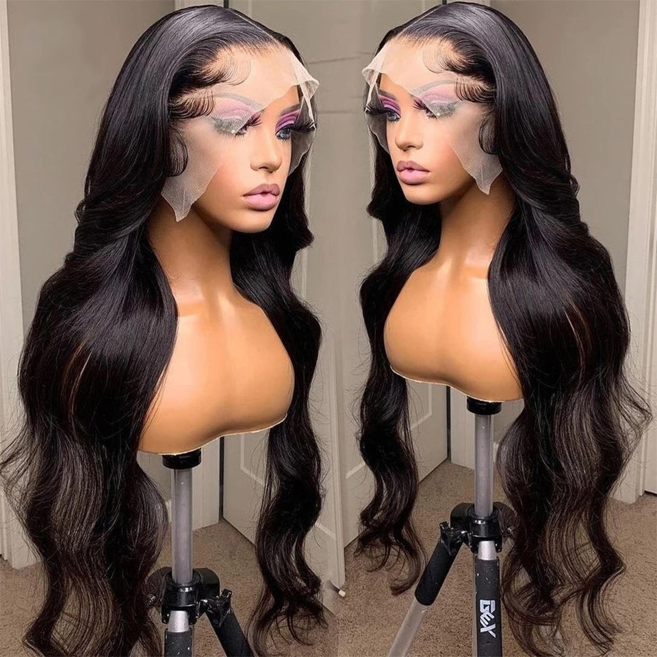 HD Transparent Body Wave Lace Front Human Hair Wigs For Black Women 4x4 13x4 Lace Frontal Closure Wig Pre Plucked With Baby Hair
